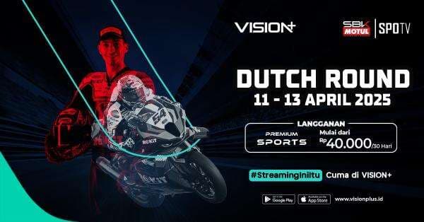 WorldSBK 2025 Dutch Round Hadir di VISION+, Nonton Aksi Para Rider Dunia! WorldSBK 2025 Dutch Round Hadir di VISION+, Nonton Aksi Para Rider Dunia!